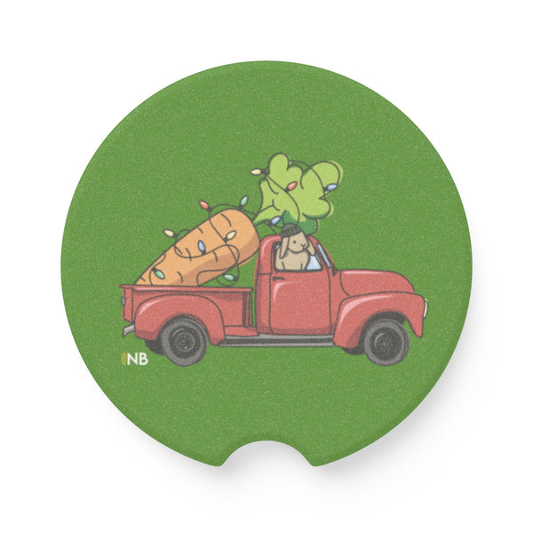 Carrot Live Without You Soapstone Car Coaster