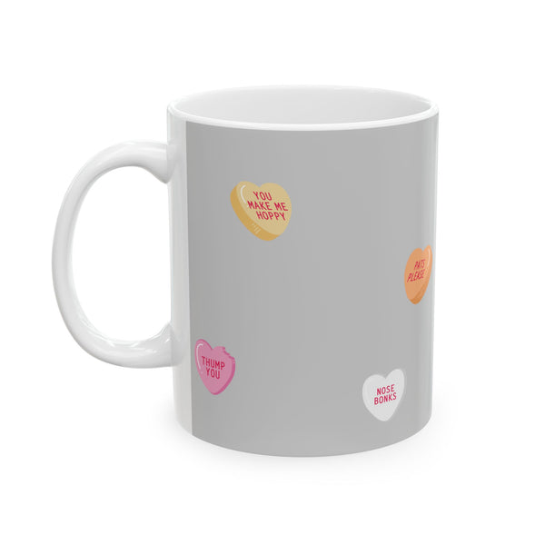 Nosebonks Conversation Hearts Mug