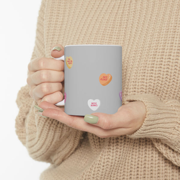 Nosebonks Conversation Hearts Mug