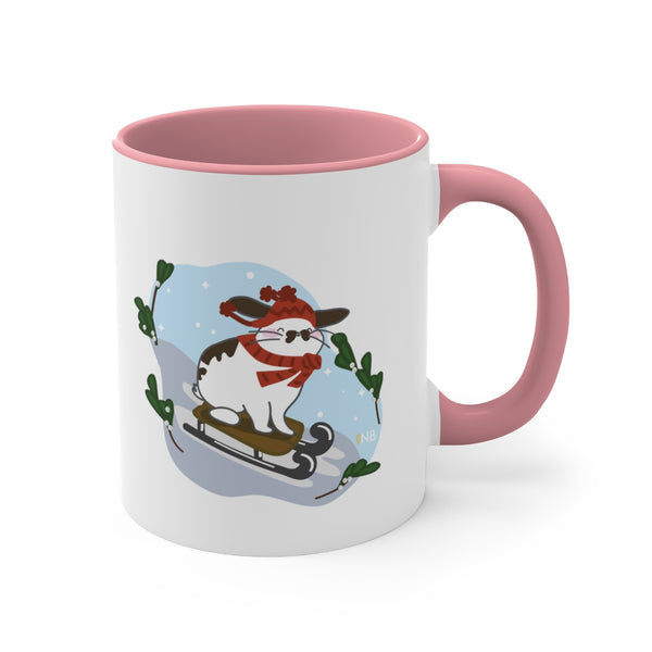 Hopping Through The Snow Accent Mug