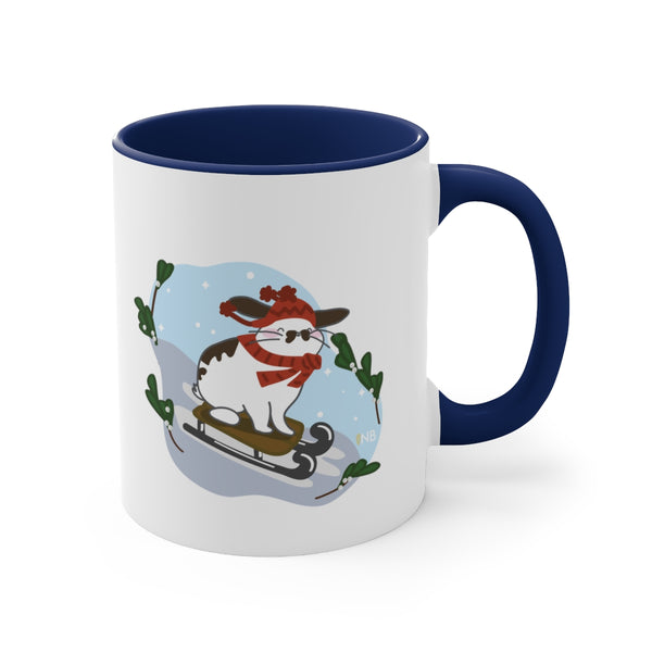 Hopping Through The Snow Accent Mug