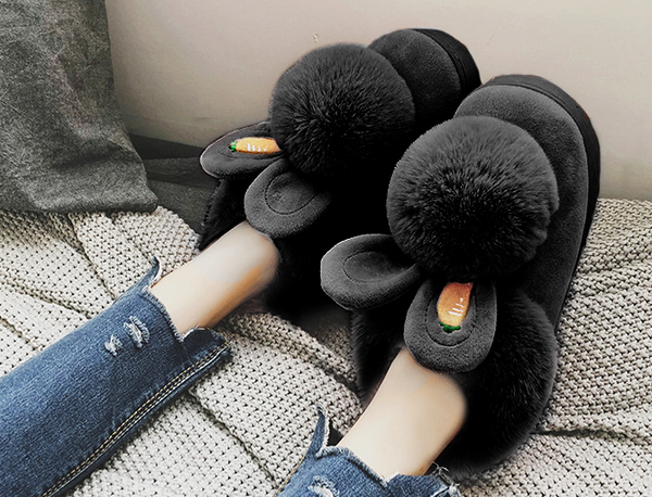 Black Rabbit Friday Slippers